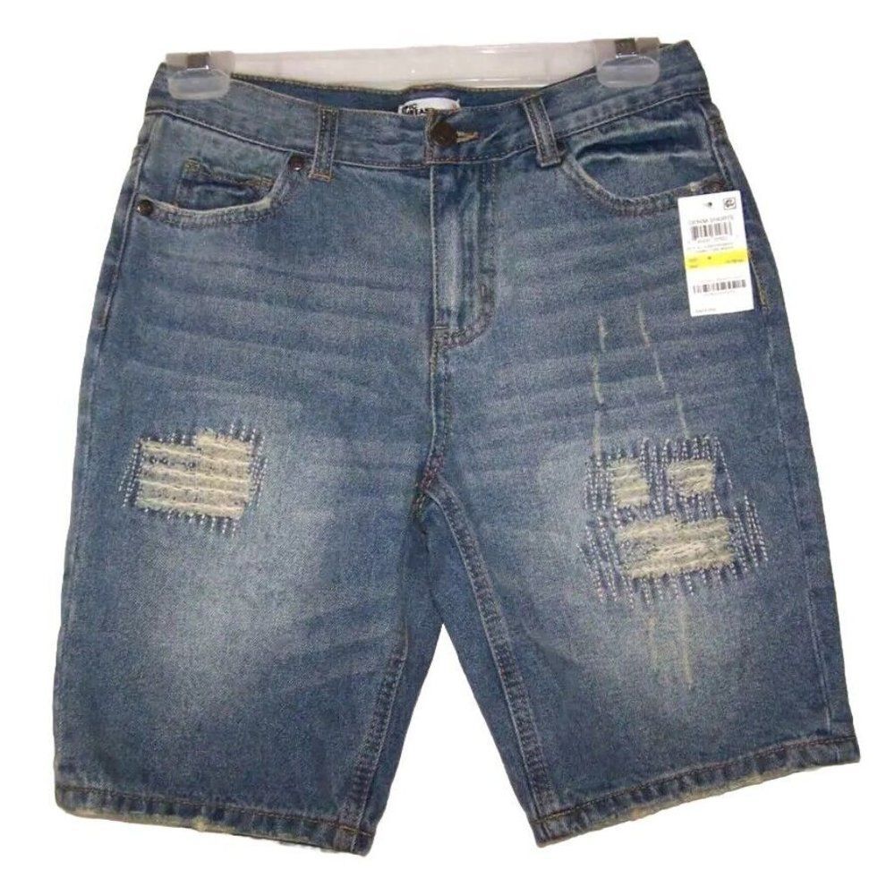 Epic Threads Bermuda Jean Shorts Girls M Distressed Blue Denim Cotton 28x9 New